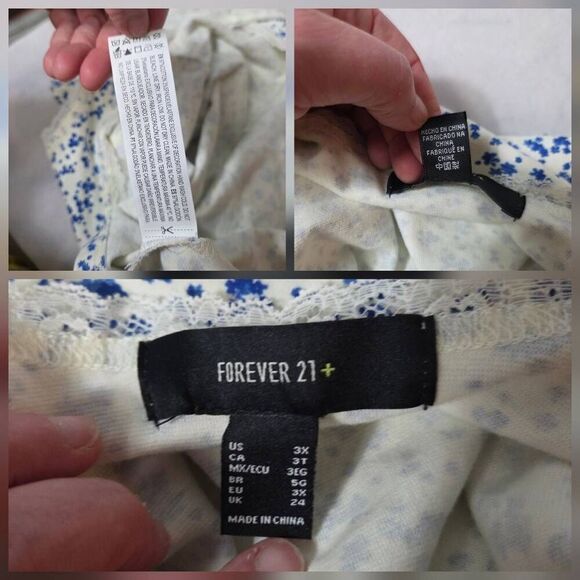 Forever 21 + Lace Trim Ditsy Floral Crop Top Tank Sz. 3X - Picture 6 of 6